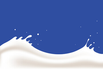 Cow's milk wave, background element of milk yogurt product. Product packaging design