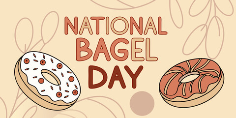 Delicious bagel illustration for national bagel day