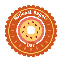 National bagel day illustration, perfect for food promotion or culinary events.