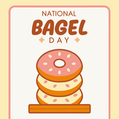 Delicious stacked bagels for National Bagel Day