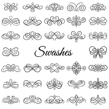 Elegant calligraphic swashes collection