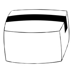 Simple White Box Illustration on Black Background