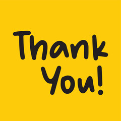 thank you template icon vector design clean no shape yellow background