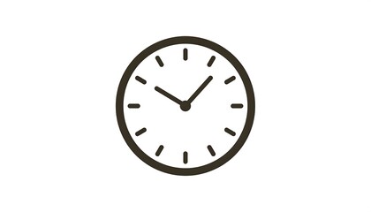 Clock face showing the time, perfect for time management and scheduling.