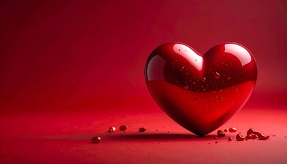 Fototapeta premium Red Heart Still Life - Symbol of Love and Valentines Day.