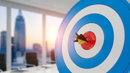 Arrow Hitting Target Bullseye Symbolizing Business Success - Powered by Adobe
