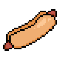 Vector Pixel Art Icon of Hotdog