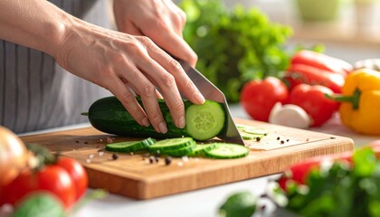 woman cutting vegetables