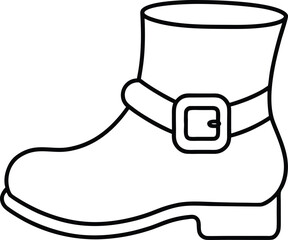 Leprechaun shoe minimalist black outline graphic boot
