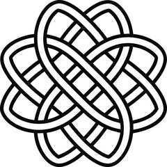 Celtic knot line art intricate interlaced loops a vector 1