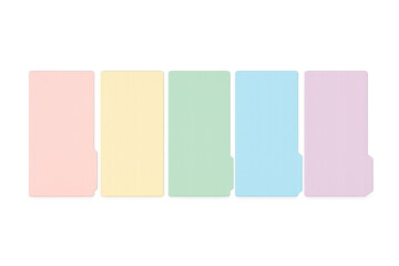 Pastel blank sticky notes with transparent background