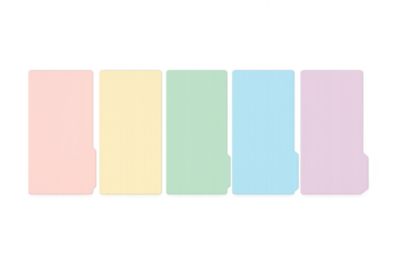 Pastel blank sticky notes with transparent background