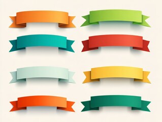 a collection of different ribbon banners 