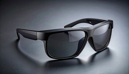 Sleek black wraparound sunglasses with dark-tinted continuous lens and aerodynamic sporty design.