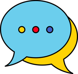 Colorful chat bubble communication flat illustration
