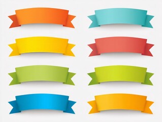 a collection of different ribbon banners 