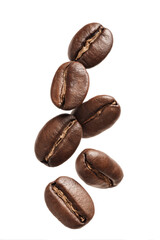 Obraz premium Roasted Coffee Beans on White