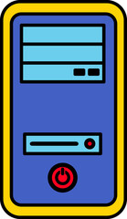 Desktop Computer Tower Icon with Power Button