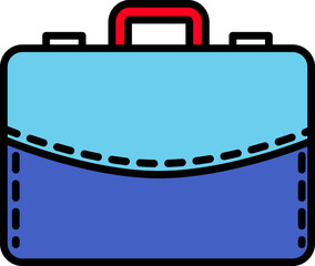 Blue and Red Business Briefcase Icon