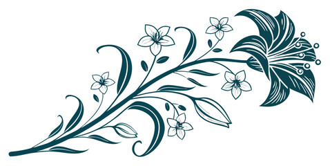 Floral feather illustration