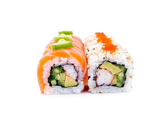 Sushi rolls isolated on white background. © Роман Фернаті