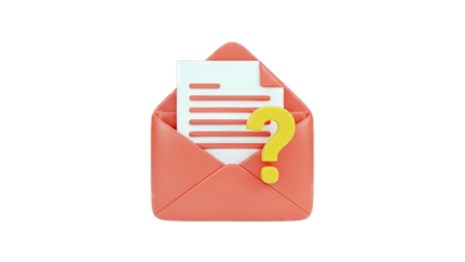 3D Icon: Email with Question Mark