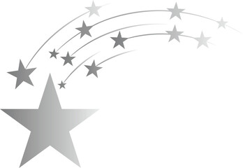 Silver shooting stars streaking across white background starburst © BestZone