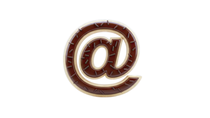 At symbol cookie with chocolate icing and sprinkles