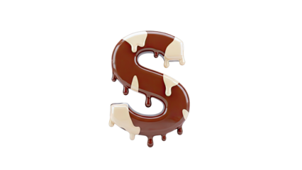 Chocolate Letter S with Cream Drips