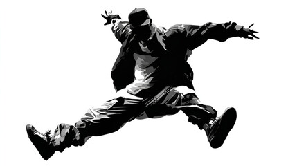 Dynamic street dancer in motion