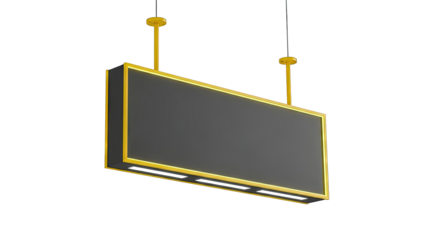 Illuminated Rectangular Sign with Gold Frame