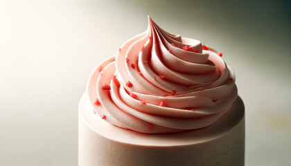 Strawberry Buttercream Swirl with Soft, Airy Peaks