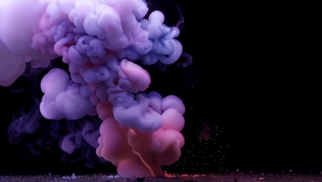4K cinematic footage of magical pink smoke explosion with electrical discharges against black background ideal fantasy visual effects motion graphics stock 