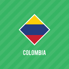 Flag of Columbia. Columbia national flag icon. isolated vector illustration.	
