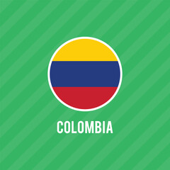 Flag of Columbia. Columbia national flag icon. isolated vector illustration.	