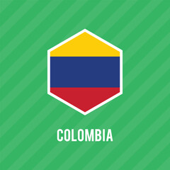 Flag of Columbia. Columbia national flag icon. isolated vector illustration.	