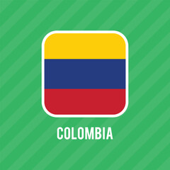 Flag of Columbia. Columbia national flag icon. isolated vector illustration.	