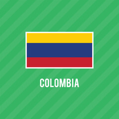 Flag of Columbia. Columbia national flag icon. isolated vector illustration.	