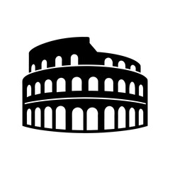 Colosseum Rome Architecture Travel Icon.
