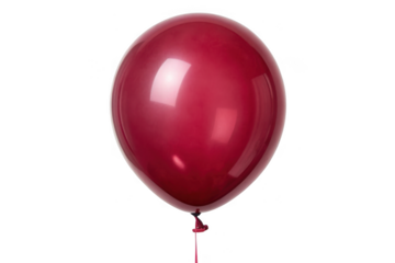 Single red balloon isolated on transparent background