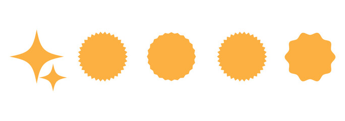 Fototapeta premium Star set. variations of black stars with different points. Silhouettes, isolated on a white background. Vector illustration.