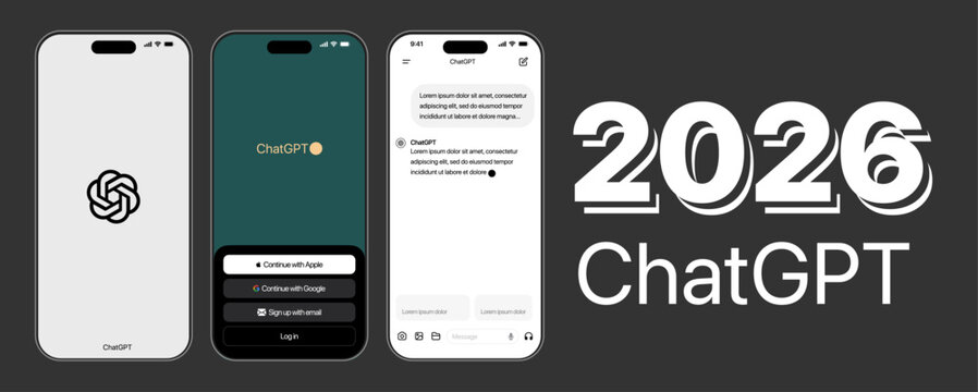 ChatGPT Interface Template Set With Smartphone 2026