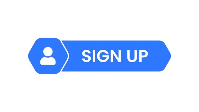 Animated sign up button with user icon for website registration