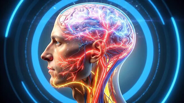 Human Brain Anatomy Visualization - A Detailed Medical Illustration.