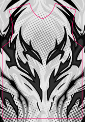 BLACK AND WHITE ABSTRACT FULL SUBLIMATION JERSEY © Jerson Graphics