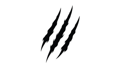 Dramatic claw marks against a white background a striking silhouette
