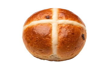 A delicious hot cross bun isolated on transparent background