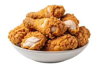 golden fried chicken bites in a white bowl with crispy coating and tender interior