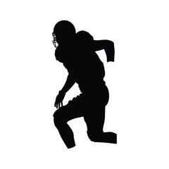 Fototapeta premium Silhouette of American Football Player Running