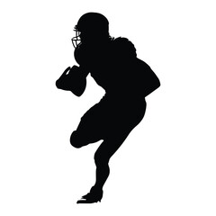 American football player running with ball silhouette